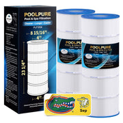 POOLPURE C1200 front view showing cartridge and brand — clear filtration benefit