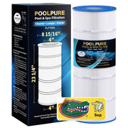 POOLPURE C1200 front view showing full replacement cartridge and fit benefit