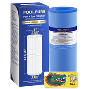 POOLPURE front profile of cartridge showing pleated surface for improved capture