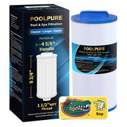 POOLPURE front view of PLF4CH-24 showing cartridge shape and fit benefits