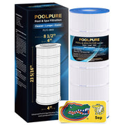 POOLPURE PLFC-8610 front view showing cartridge fit and design for clear water