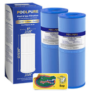 POOLPURE filter front view showing durable cartridge and clear fit
