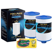 POOLPURE PWW50P3 front view shows cartridge and improved clarity benefit
