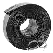 Poolvio front view of coiled 1.5 inch hose showing durable construction and length