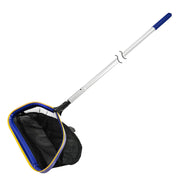 Poolvio front view of deep skimmer showing full net capacity and durable frame benefit