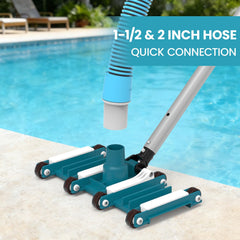 POOLWHALE close-up of flexible skirt molding to pool floor to capture fine particles