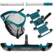 POOLWHALE front view of full kit showing tools for quick pool cleaning