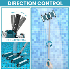 POOLWHALE urethane wheels view protecting pool surface while rolling smoothly