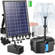 POPOSOAP front packaging showing full solar pond filter kit and components, quick setup benefit