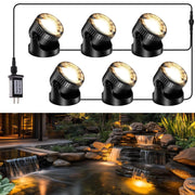 POPOSOAP front view showing six LED heads and broad pond coverage benefit