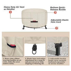 Porch Shield buckle strap under table securing cover against wind uplift