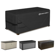 Porch Shield front view covered deck box showing full protection