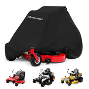 Porch Shield front view showing full mower coverage and weather protection