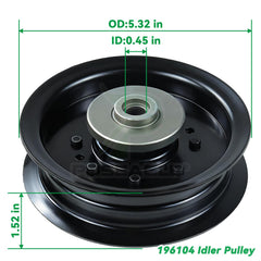 POSEAGLE side profile of 532196104 pulley highlighting correct height and fit