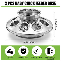 Potchen close-up of smooth rolled edge and galvanized finish for durable, chick-safe feeding