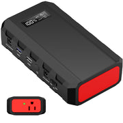 powkey front view showing 120V AC outlet and compact design for versatile power