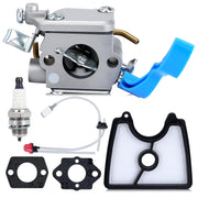 Powtol carburetor front view showing fit for Husqvarna 125B and easy replacement