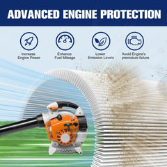 Powtol primer bulb and fuel filter close-up ensuring steady fuel flow