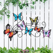 POXOHO front view showing seven colorful butterflies and floral frame, brightens walls