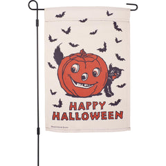 Primitives by Kathy garden flag displayed on pole by a porch, demonstrates easy installation and outdoor impact
