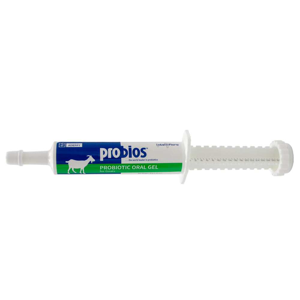 Probios front syringe view showing product branding and ready-to-use benefit