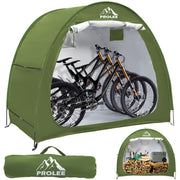 PROLEE front view of bike tent showing full coverage and weather protection