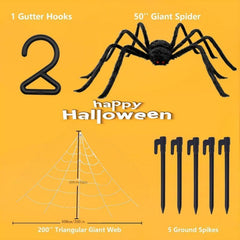 PUHPIG full triangular spider web stretched out displaying size and weather resistance