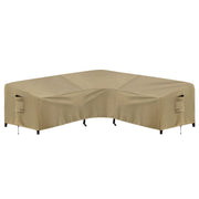 PureFit front view of L-shaped cover protecting sofa from weather