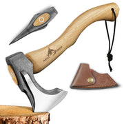 Purple Dragon hatchet front view showing head and handle for reliable splitting