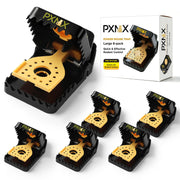PXMX front packaging showing six heavy-duty traps and clear features