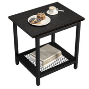 PyraLine front view of black side table showing compact design and stability