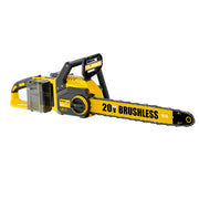 pyrcruax front view of 16-inch chainsaw showing compact cordless design and maneuverability