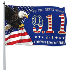 Pziauot flag front view shows clear memorial message and strong visibility