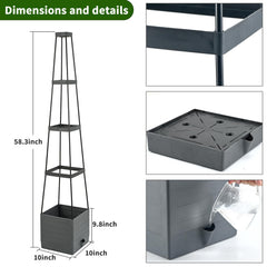Qaobo trellis rods extended to taller height demonstrating sturdy vine support