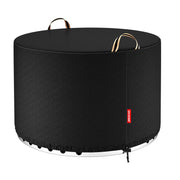 QH.HOME front view of 30 inch cover protecting fire pit, shows full fit benefit