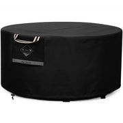 QH.HOME front view of 44 inch round fire pit cover protecting unit