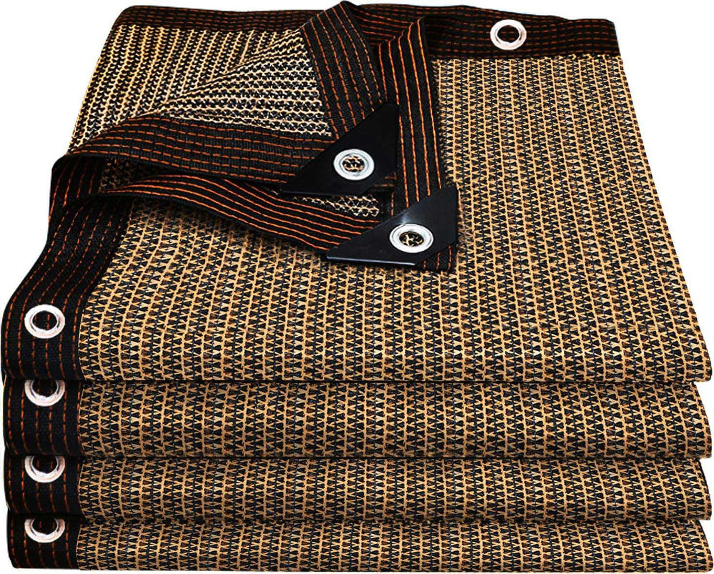 QHAIYYBF front view of shade cloth showing full tarp and grommets for quick identification and durability