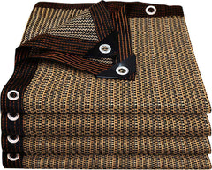 QHAIYYBF front view of shade cloth showing full tarp and grommets for quick identification and durability