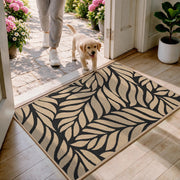 QiCaiJia front view brown door mat showing full design and neat edges