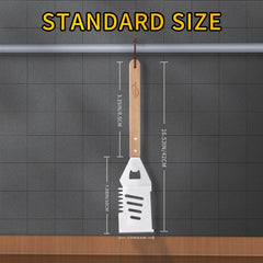 Qinshaine close-up of stainless steel spatula head highlighting durable finish