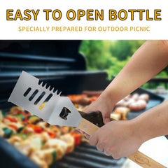 Qinshaine spatula in use flipping burgers on a grill for easier cooking