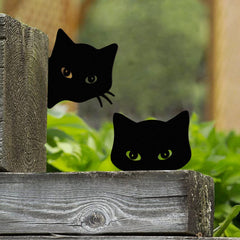 Qmetalart front view showing black cat silhouette and durable finish benefit