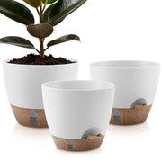 QRRICA front view of 12, 10, and 9 inch pots showing sleek matte finish and style benefits