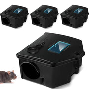 Qualirey front view bait station showing secure design and safe placement benefit