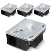 Qualirey front view of clear bait station showing secure placement