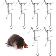 Qualirey front view of six packed mole traps showing durable construction and coverage