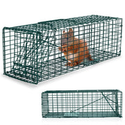 Qualirey front view of green live-capture cage showing safe containment benefit