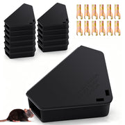 Qualirey front view of triangle bait station shows discreet protection