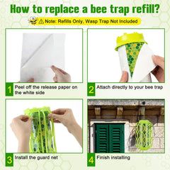 Qualirey yellow and green hexagon pattern detail that attracts wasps to pad