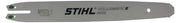 quality equipment Stihl guide bar front view showing length and mounting holes for accurate fit